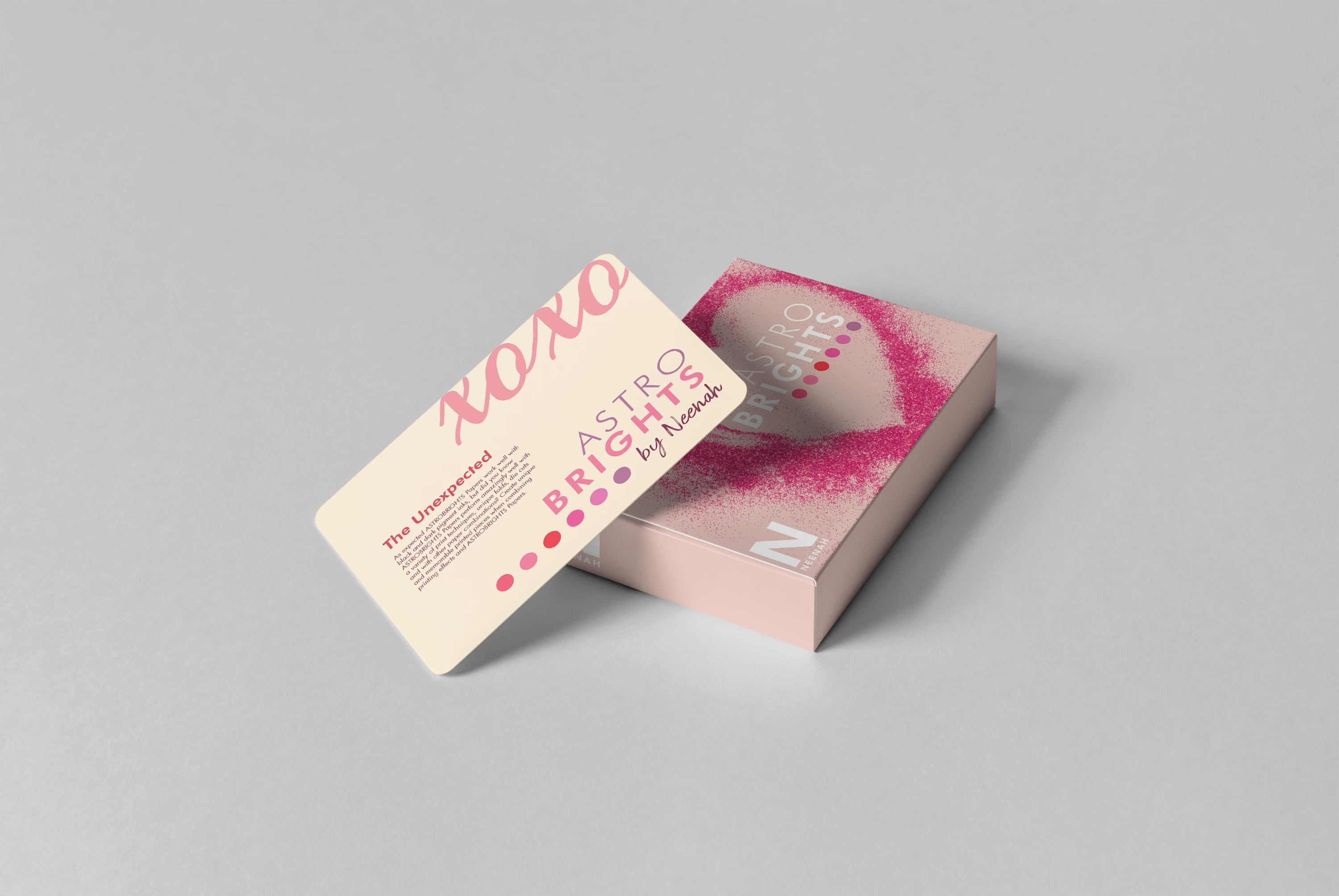 Astrobrights Valentine paper card and packaging mockup