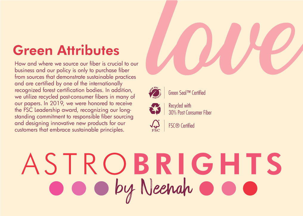 Astrobrights love card design and dimensions