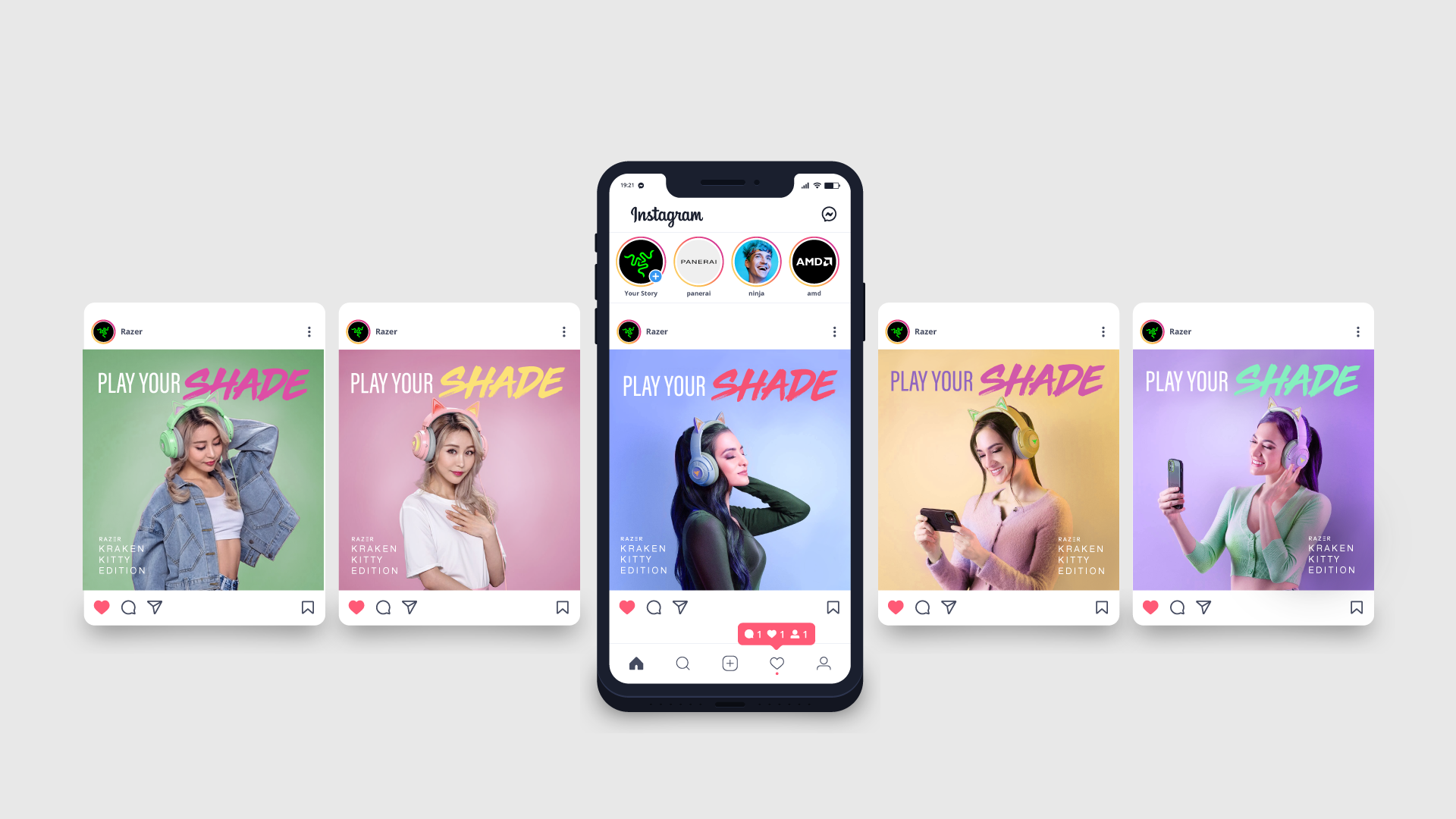Play Your Shade social media graphics in multiple colorways