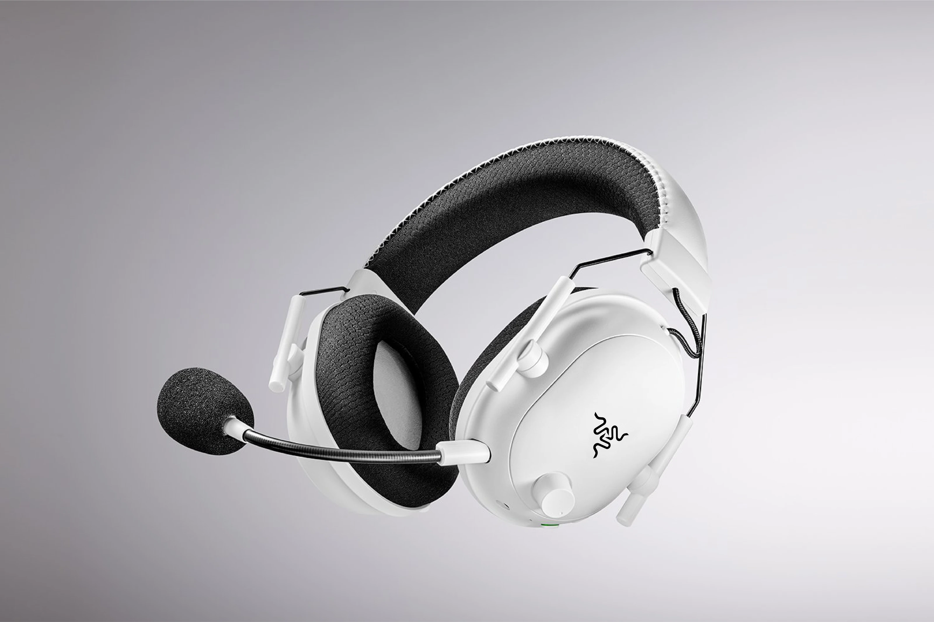 White Razer headset product image