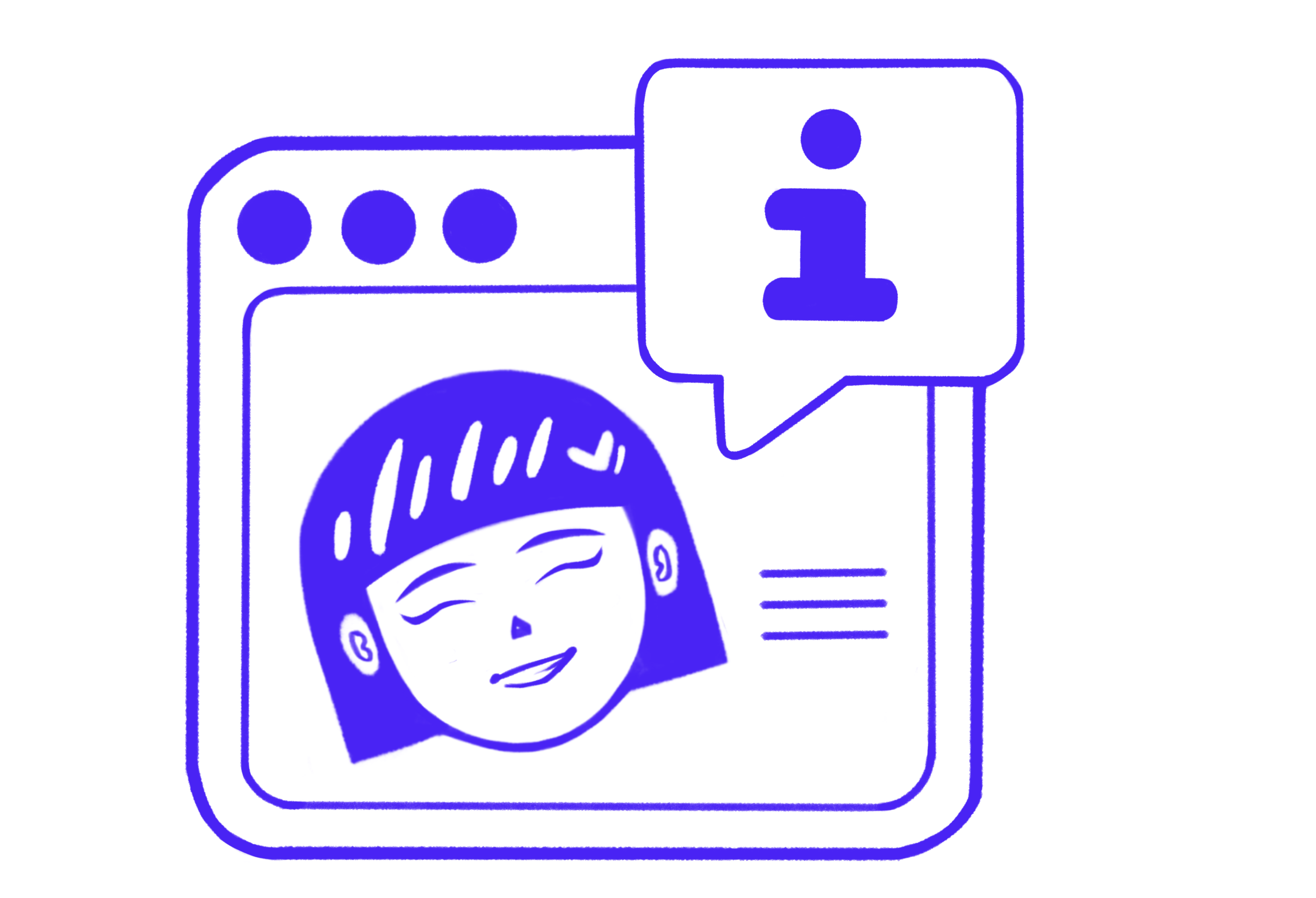 Illustrated portrait and design objects